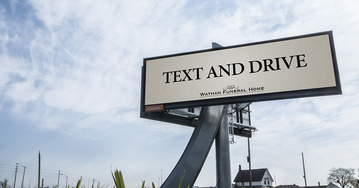 text-and-drive-wathan-funeral