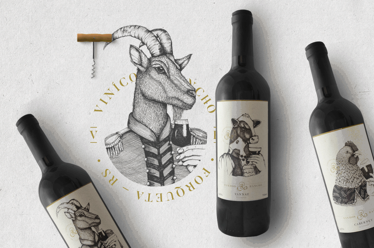 Vino Etiquetas Ilustraciones 2 La Criatura Creativa