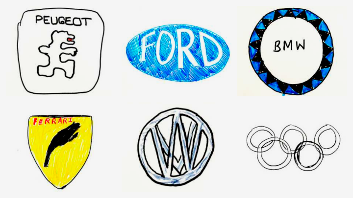 Pidieron a 100 personas que dibujaran de memoria los logos de algunas  marcas de coche... y la cosa salió regular - La Criatura Creativa